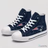 New England Patriots High Top Canvas Shoes with Skyline Design