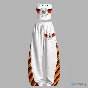 Germany National Football Team Emblem Crop Top and Pants Two-Piece Set