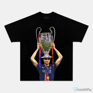 Paris Saint-Germain Football Club Player Holding UEFA Champions League Trophy T-Shirt
