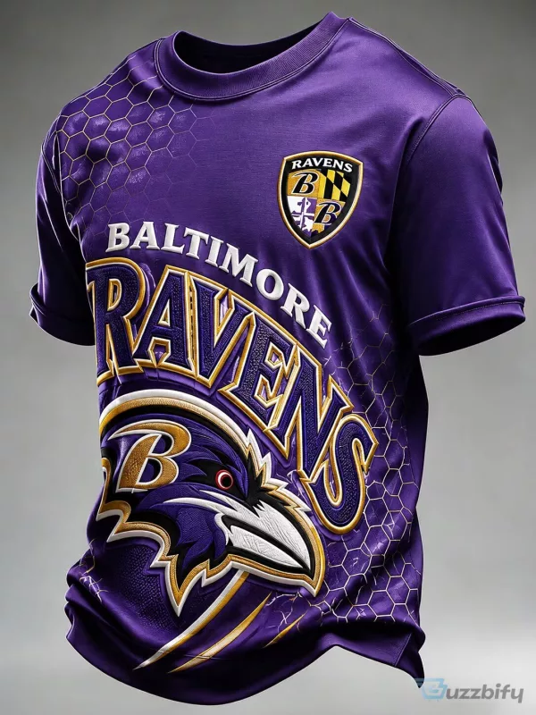 Baltimore Ravens Football Team Purple Honeycomb Pattern Fan Jersey