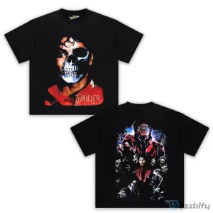 Michael Jackson Thriller Zombie Skull Washed Black T-Shirt