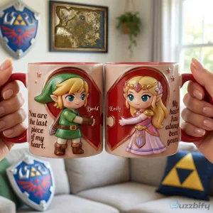 Legend of Zelda Link and Princess Zelda Couple Coffee Mug Set