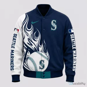Seattle Mariners Baseball Flame Strike Bomber Jacket