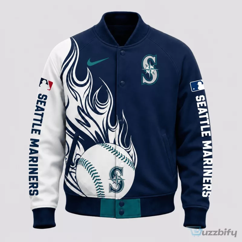 Seattle Mariners Baseball Flame Strike Bomber Jacket