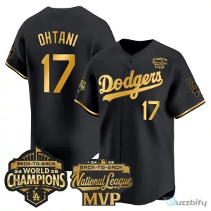 Shohei Ohtani Los Angeles Dodgers Back-To-Back World Series Champions Baseball Jersey