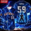 Houston Astros Baseball Son Goku Super Saiyan Blue Custom Baseball Jersey