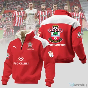Southampton Football Club Red Quarter Zip Fleece Hoodie