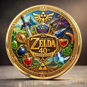 40th Anniversary Commemorative Gold Coin Collectible of The Legend of Zelda