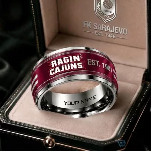 Louisiana Ragin' Cajuns NCAA Personalized Stainless Steel Ring