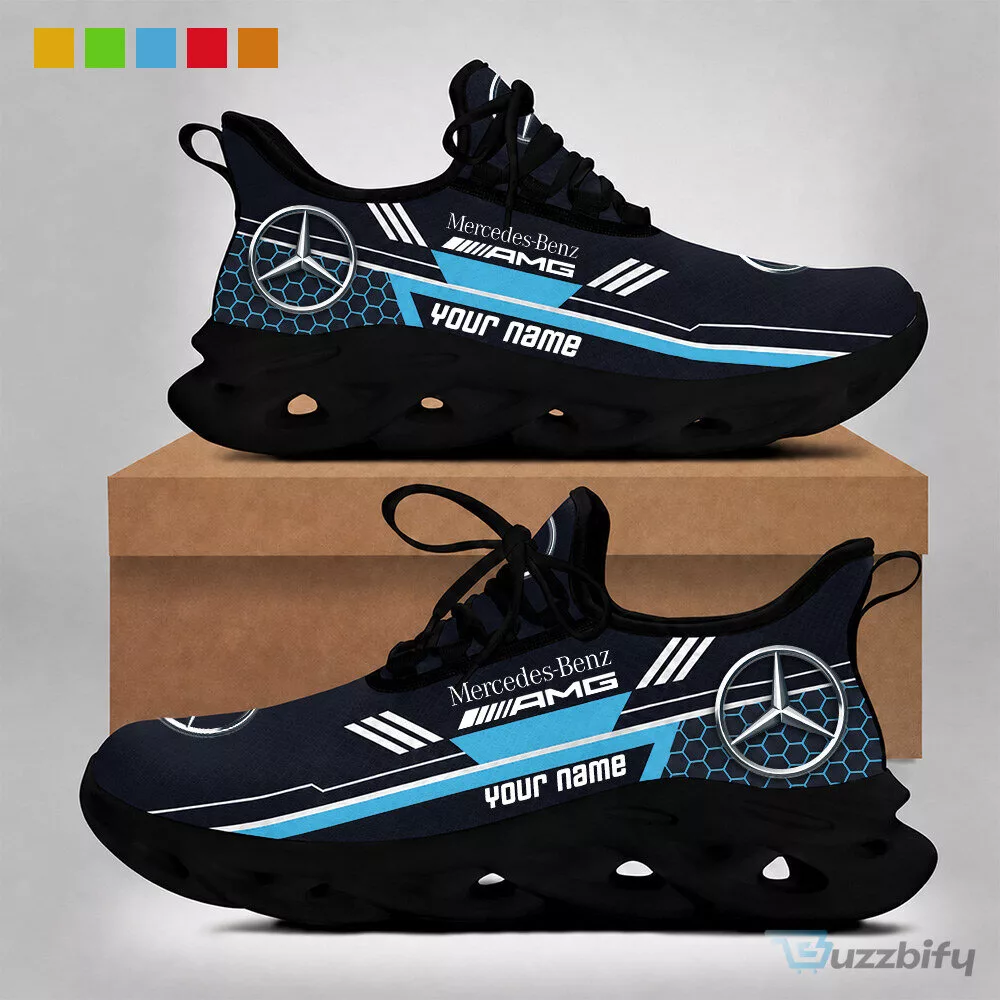 Mercedes-Benz AMG Petronas F1 Team Black and Red Custom Name Sneakers