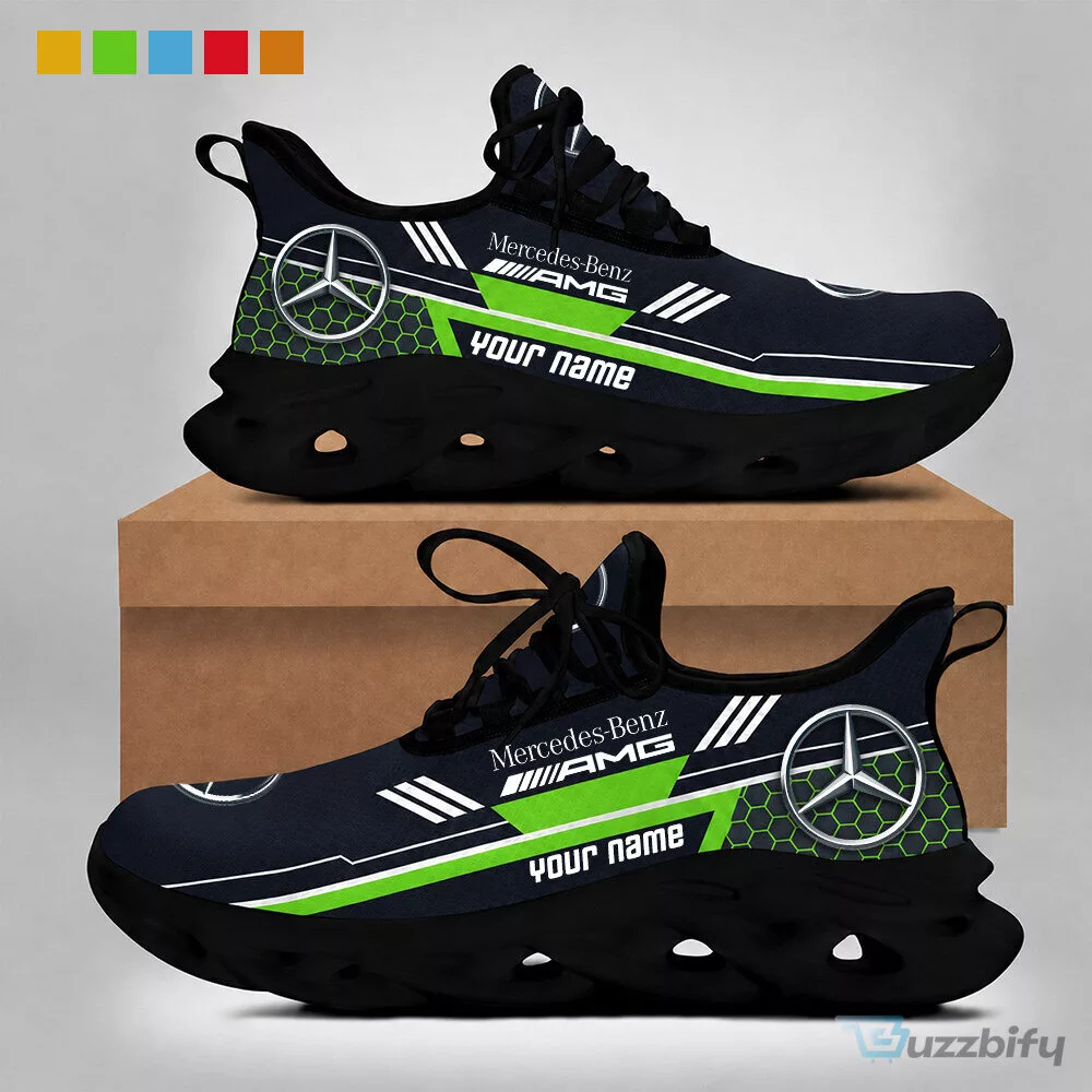 Mercedes-Benz AMG Petronas F1 Team Black and Red Custom Name Sneakers