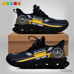 Mercedes-Benz AMG Petronas F1 Team Black and Red Custom Name Sneakers