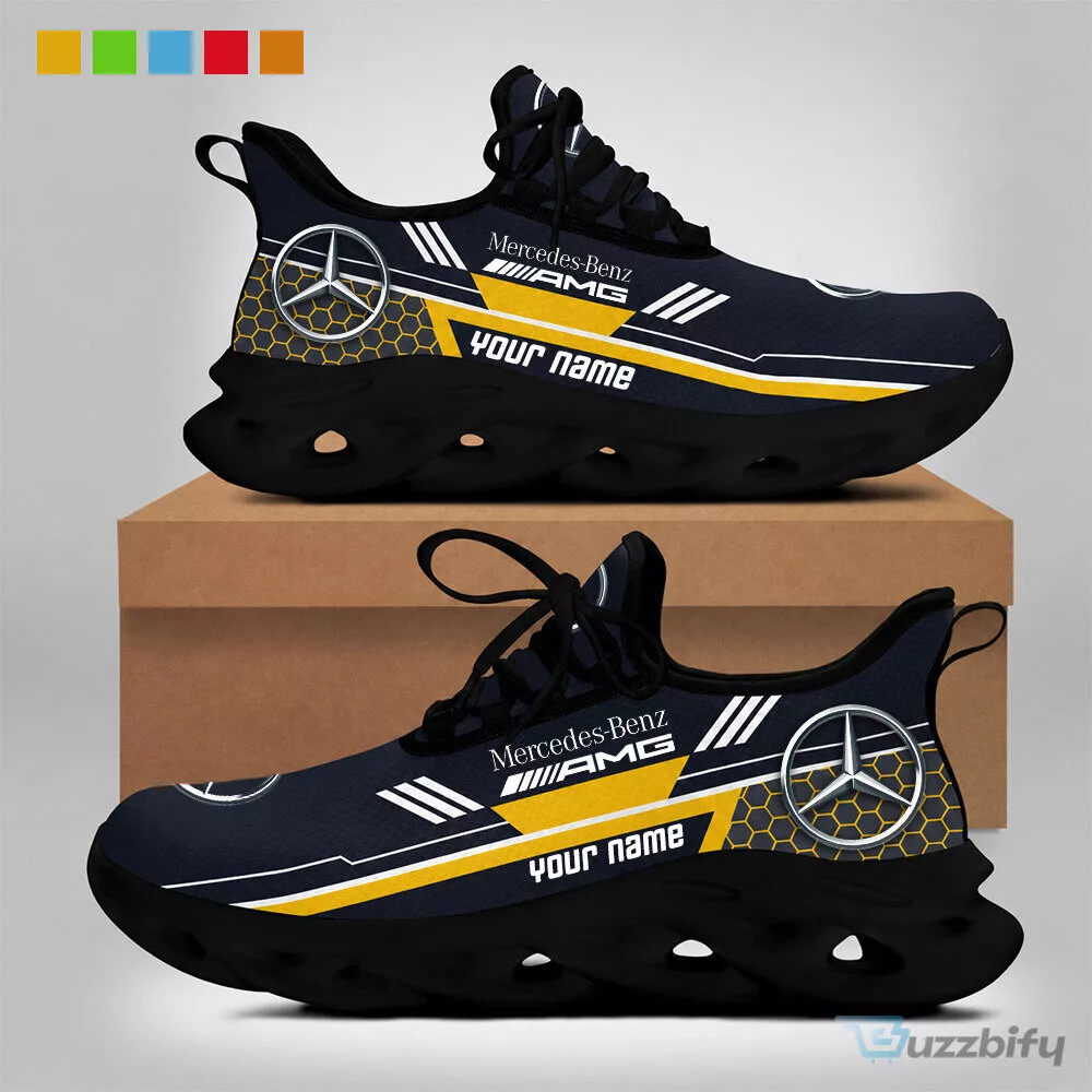 Mercedes-Benz AMG Petronas F1 Team Black and Red Custom Name Sneakers