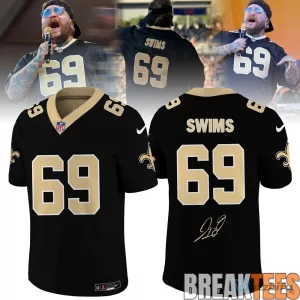 Teddy Swims New Orleans Saints Black Football Jersey