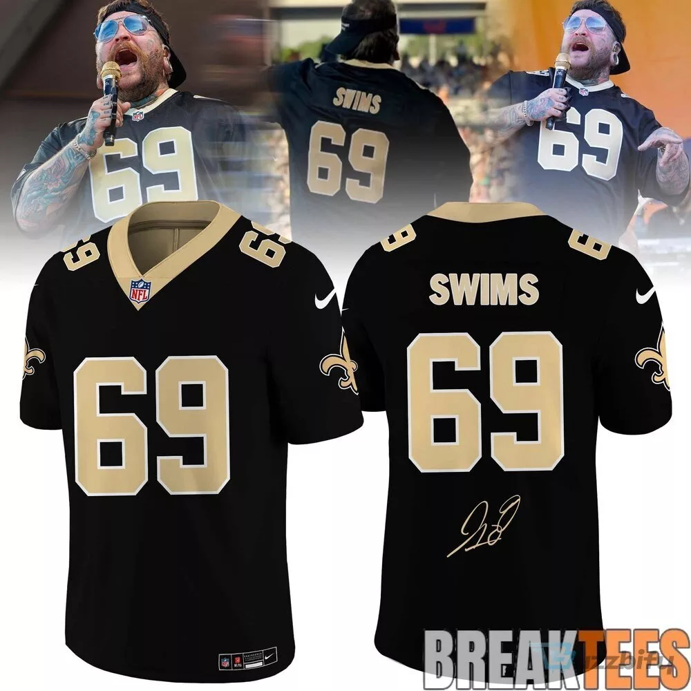 Teddy Swims New Orleans Saints Black Football Jersey