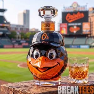 Baltimore Orioles 125th Anniversary Oriole Bird Whiskey Decanter Bottle