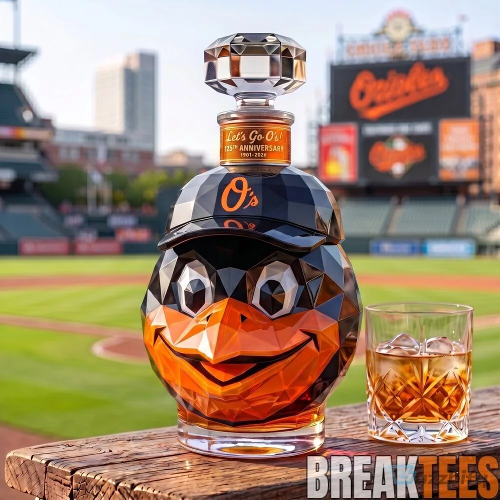 Baltimore Orioles 125th Anniversary Oriole Bird Whiskey Decanter Bottle
