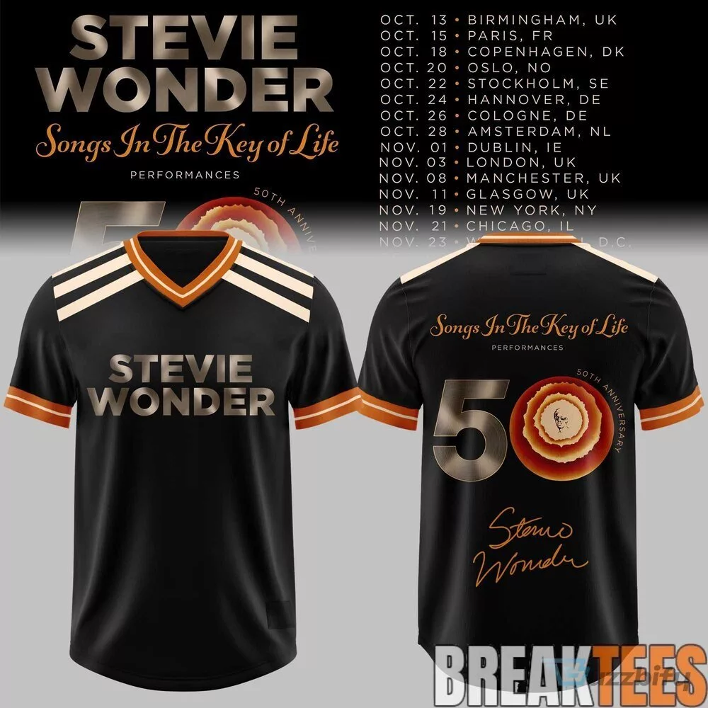Stevie Wonder Songs In The Key Of Life 50th Anniversary Tour Football Jersey