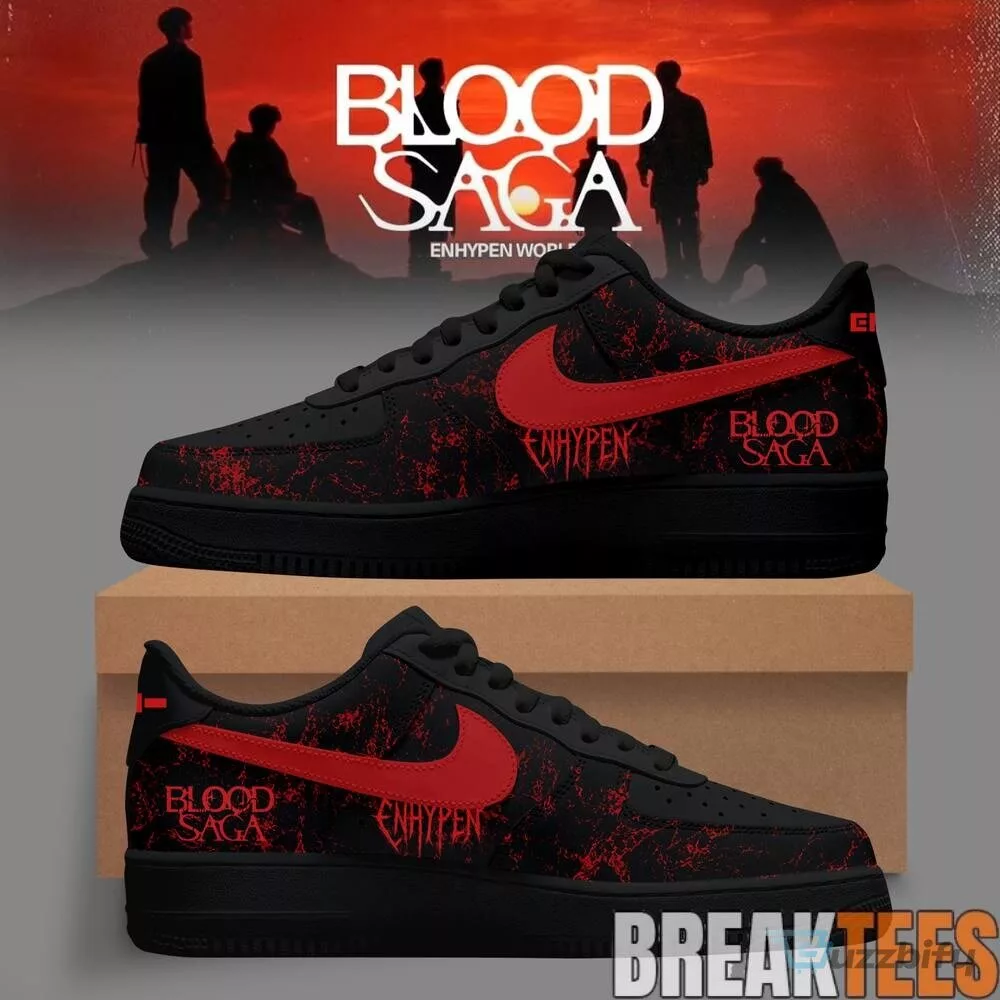 ENHYPEN World Tour BLOOD SAGA Inferno Custom Black and Red Shoes