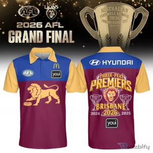 2026 Grand Final Three-Peat Premiers Polo Shirt - Brisbane Lions AFL