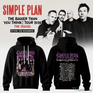 Official Merchandise Hoodie for Simple Plan's 2026 The Bigger Than You Think Tour Sequel