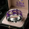 Louisiana State University Tigers Personalized Stainless Steel Ring
