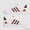 Cleveland Browns Football Team Mascot and Helmet Pattern Sneakers