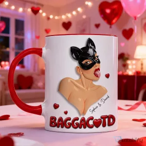 Personalized Bachelorette Party Catwoman Mask Woman Coffee Mug