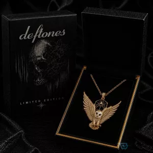 Deftones Owl Pendant Necklace with Gold Chain, Limited Edition Jewelry