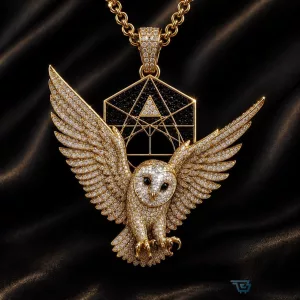 Deftones Owl Pendant Necklace with Gold Chain, Limited Edition Jewelry