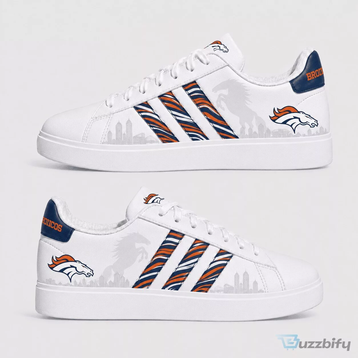 Denver Broncos NFL Team Logo White Adult Sneakers