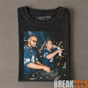 Dallas Cowboys Dak Prescott and Troy Aikman DJing Drinking Black T-Shirt