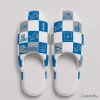 Detroit Lions Checkered Pattern Football Team Slippers