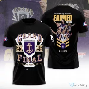 Fremantle Dockers 2026 AFL Grand Final Black Graphic T-Shirt