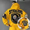 Pittsburgh Steelers NFL Football Team Logo Yellow Hoodie Sweatshirt
