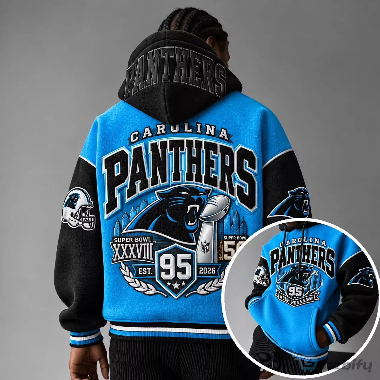 Hoodie Celebrating Super Bowl XXXVIII Champions - Carolina Panthers Football Team