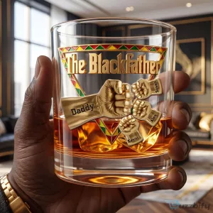 The Blackfather Personalized Whiskey Glass for Dad and Grandfather