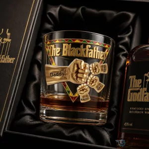 The Blackfather Personalized Whiskey Glass for Dad and Grandfather
