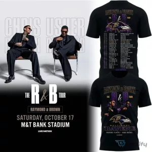 Raymond and Brown The R&B Tour 2026 Baltimore Ravens Football T-Shirt