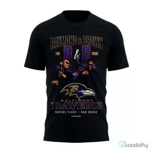Raymond and Brown The R&B Tour 2026 Baltimore Ravens Football T-Shirt