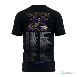 Raymond and Brown The R&B Tour 2026 Baltimore Ravens Football T-Shirt