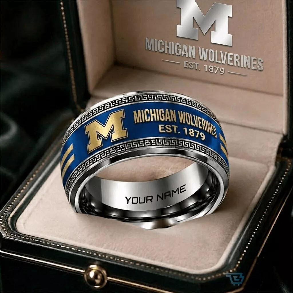 Michigan Wolverines NCAA Personalized College Football Team Ring