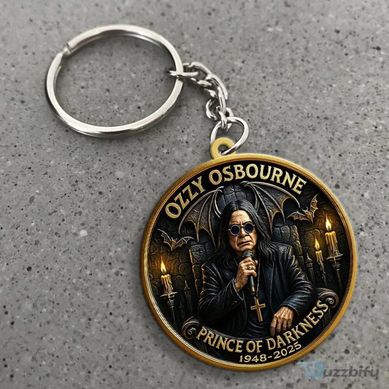 Ozzy Osbourne Prince of Darkness Round Metal Keychain