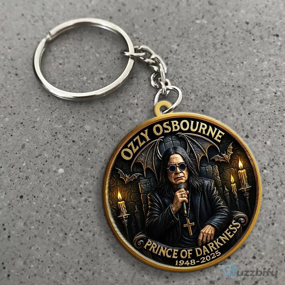 Ozzy Osbourne Prince of Darkness Round Metal Keychain