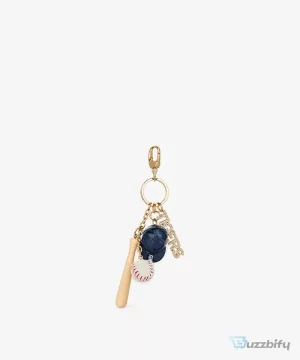 Detroit Tigers Baseball Bat and Ball Charm Keychain