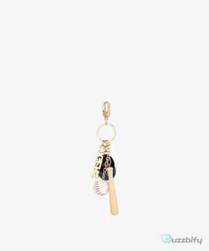Detroit Tigers Baseball Bat and Ball Charm Keychain