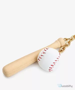 Detroit Tigers Baseball Bat and Ball Charm Keychain