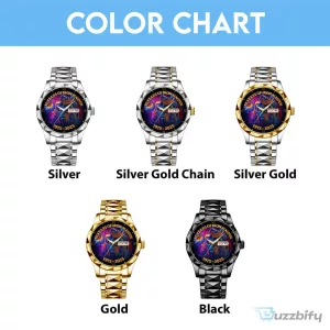 Gold Tone Stainless Steel Watch Celebrating 50 Years Of Iron Maiden