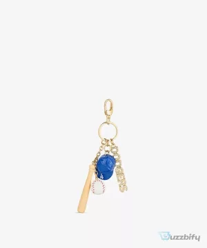 Los Angeles Dodgers Baseball Bat Ball Cap Charm Keychain