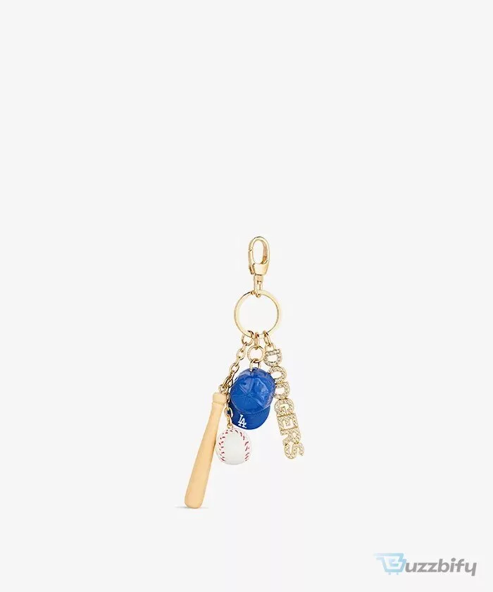 Los Angeles Dodgers Baseball Bat Ball Cap Charm Keychain